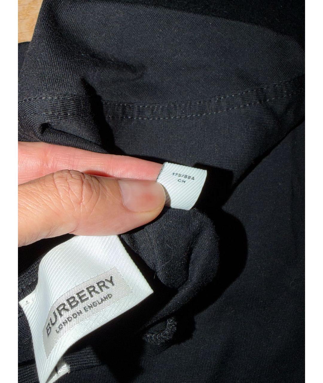 BURBERRY Черная хлопковая футболка, фото 6