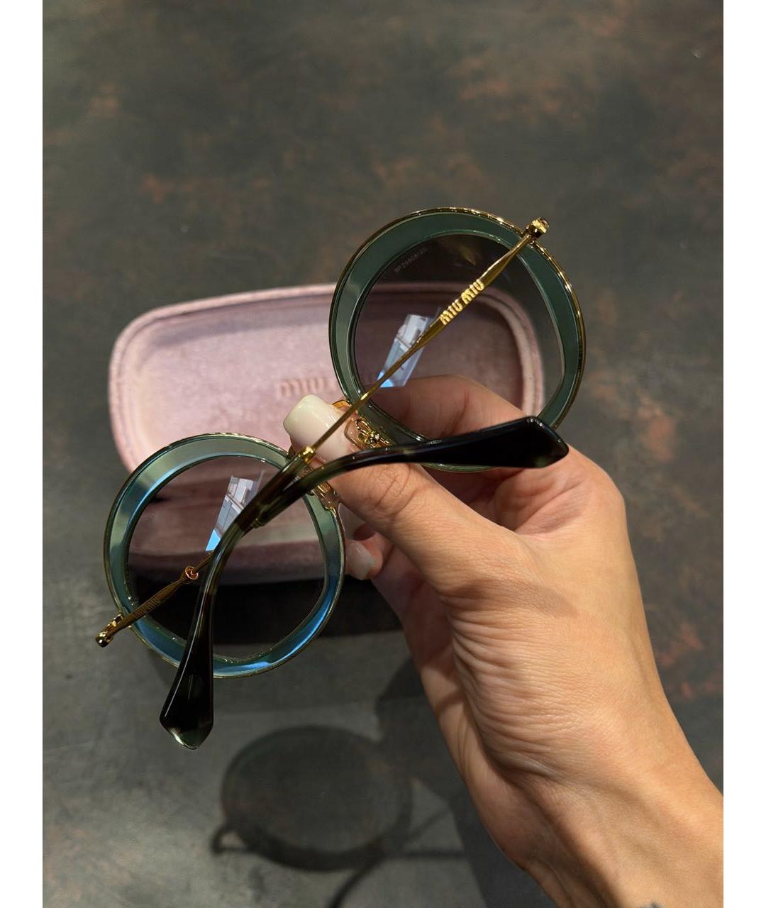 MIU MIU Зеленые солнцезащитные очки, фото 4
