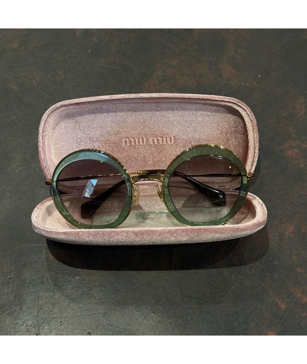 MIU MIU Зеленые солнцезащитные очки, фото 8