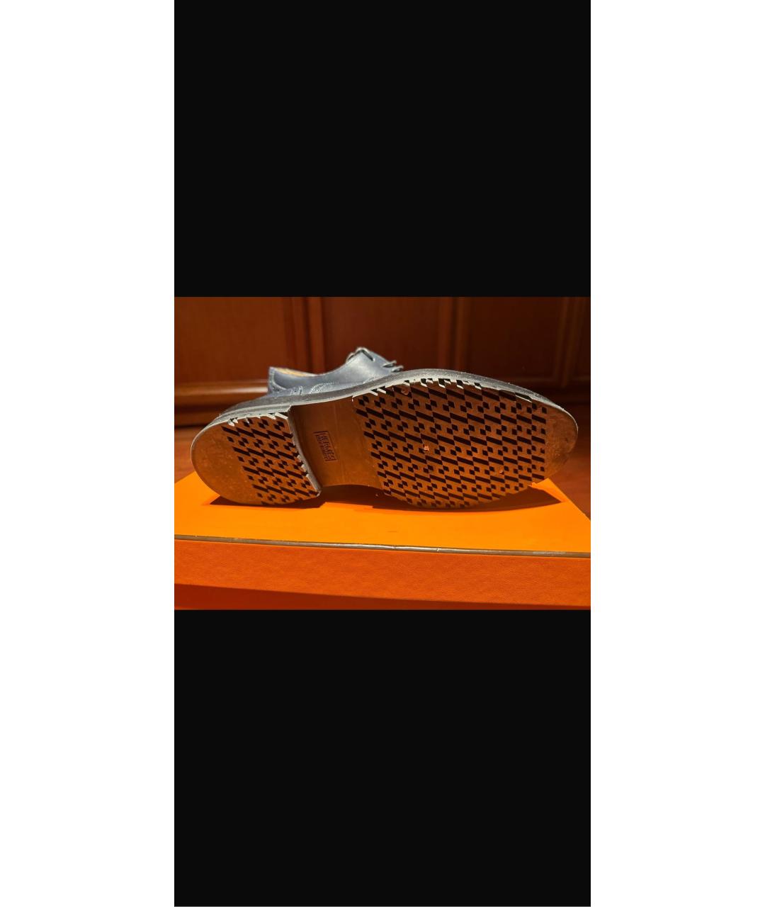 HERMES Черные кожаные ботинки, фото 6