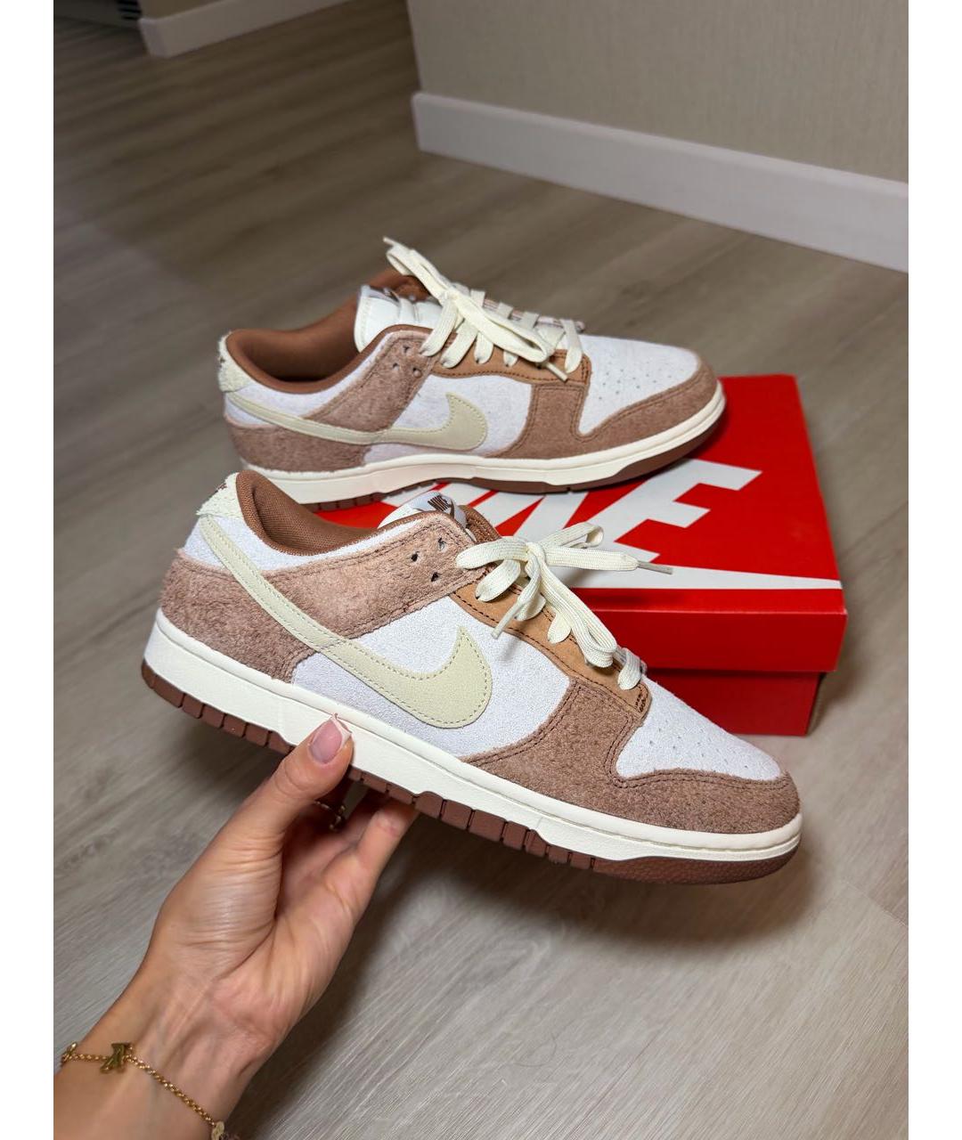 NIKE Бежевые замшевые низкие кроссовки / кеды, фото 5