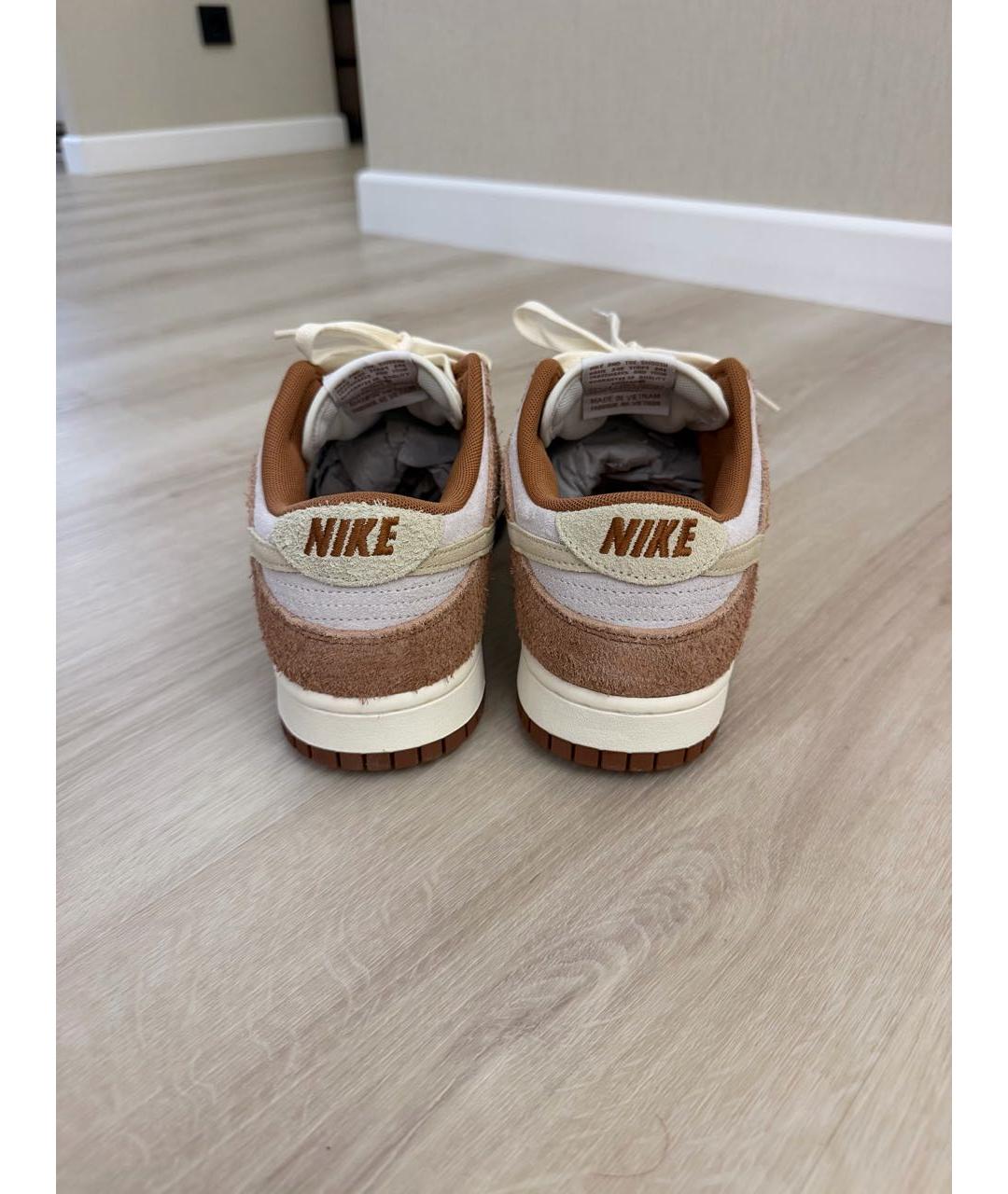 NIKE Бежевые замшевые низкие кроссовки / кеды, фото 4