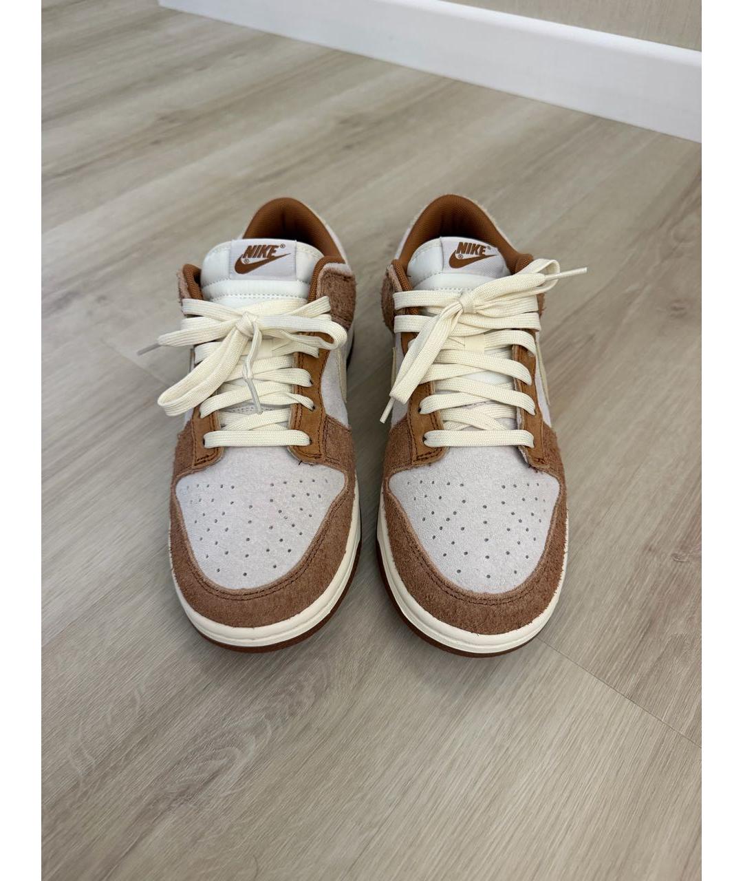 NIKE Бежевые замшевые низкие кроссовки / кеды, фото 2