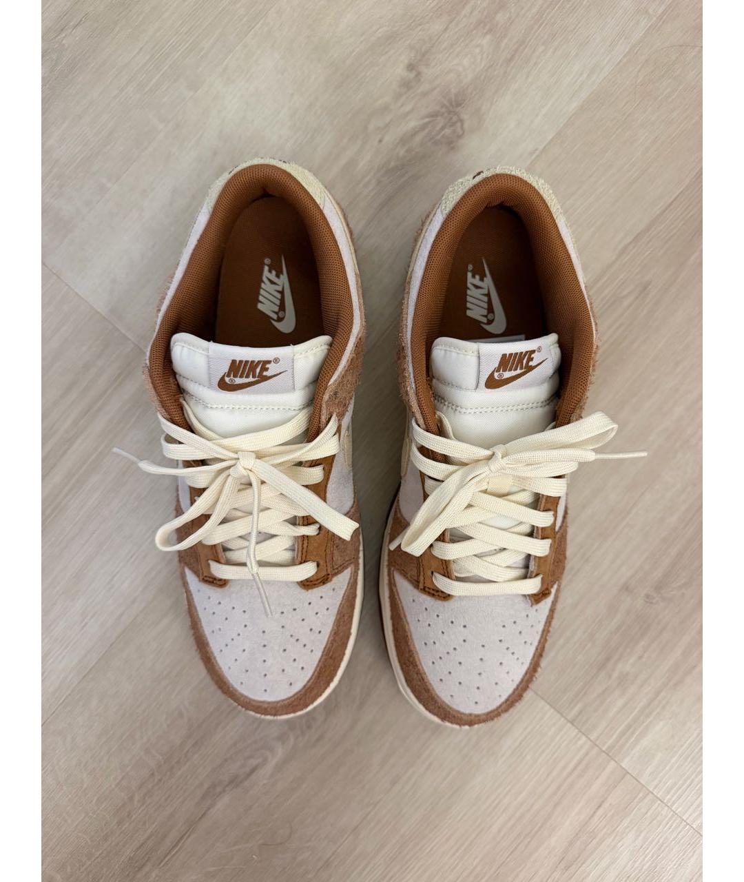 NIKE Бежевые замшевые низкие кроссовки / кеды, фото 3
