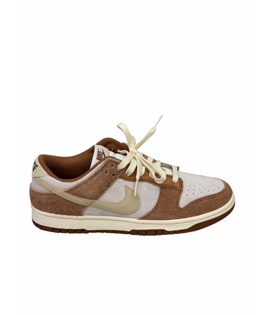 NIKE Бежевые замшевые низкие кроссовки / кеды, фото 1