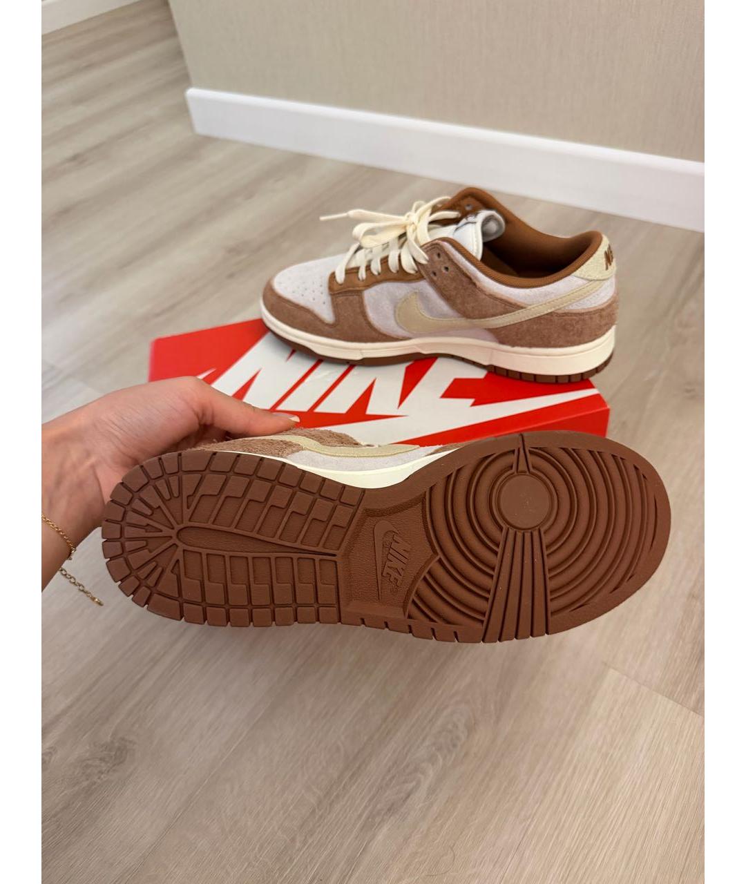 NIKE Бежевые замшевые низкие кроссовки / кеды, фото 8