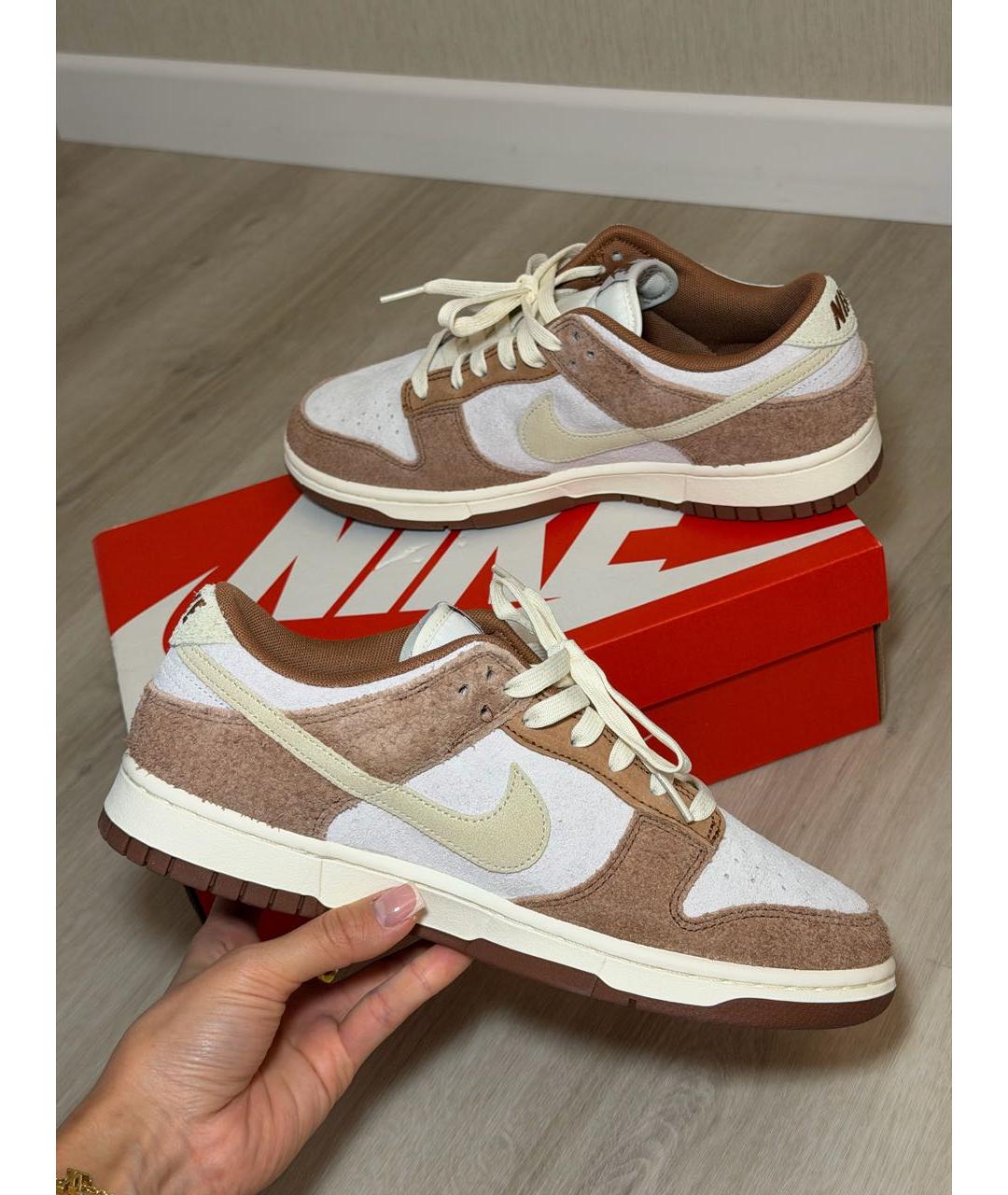 NIKE Бежевые замшевые низкие кроссовки / кеды, фото 6