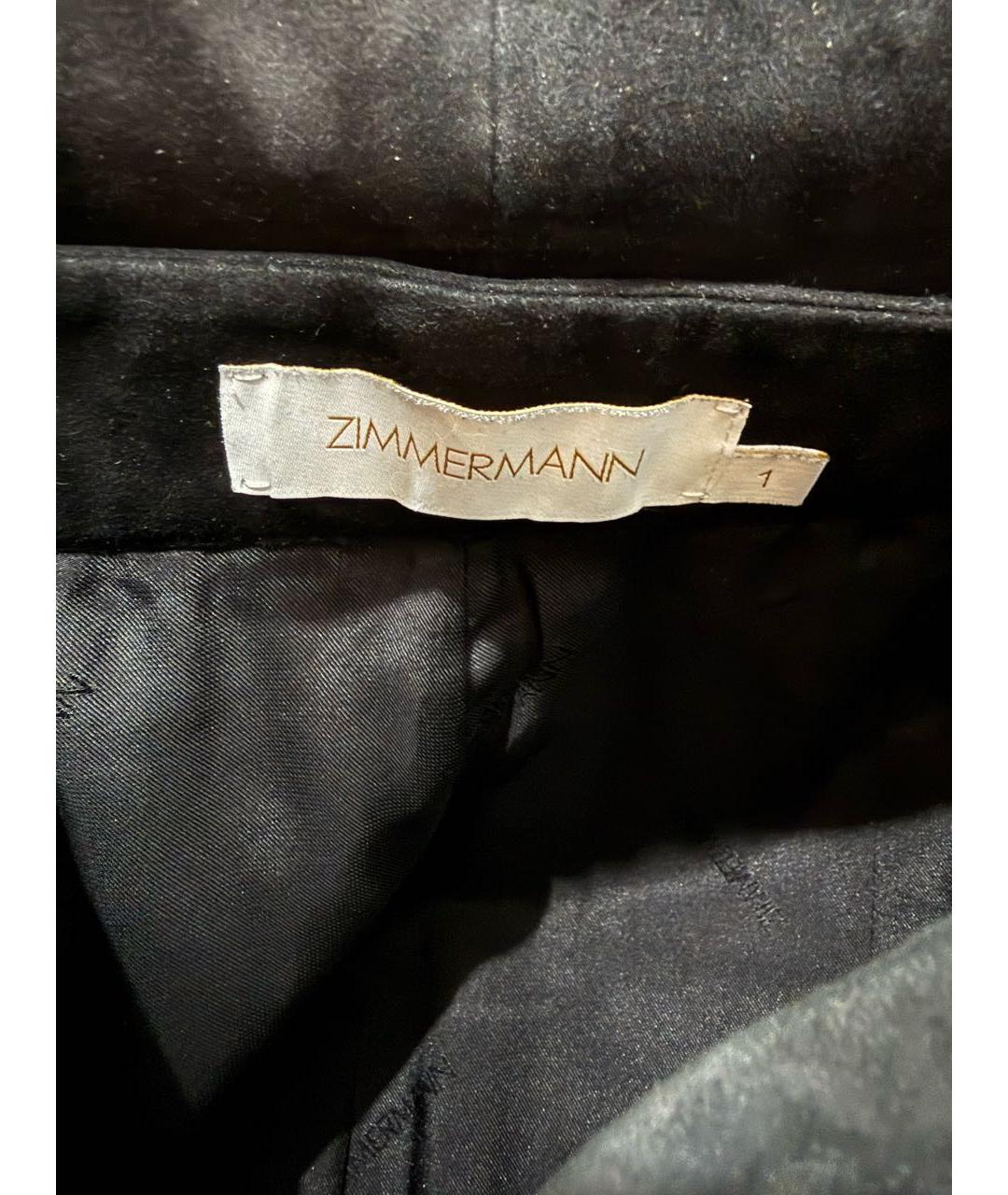 ZIMMERMANN Черные замшевые брюки широкие, фото 5