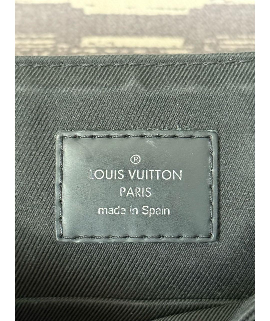 LOUIS VUITTON Черная кожаная сумка на плечо, фото 3