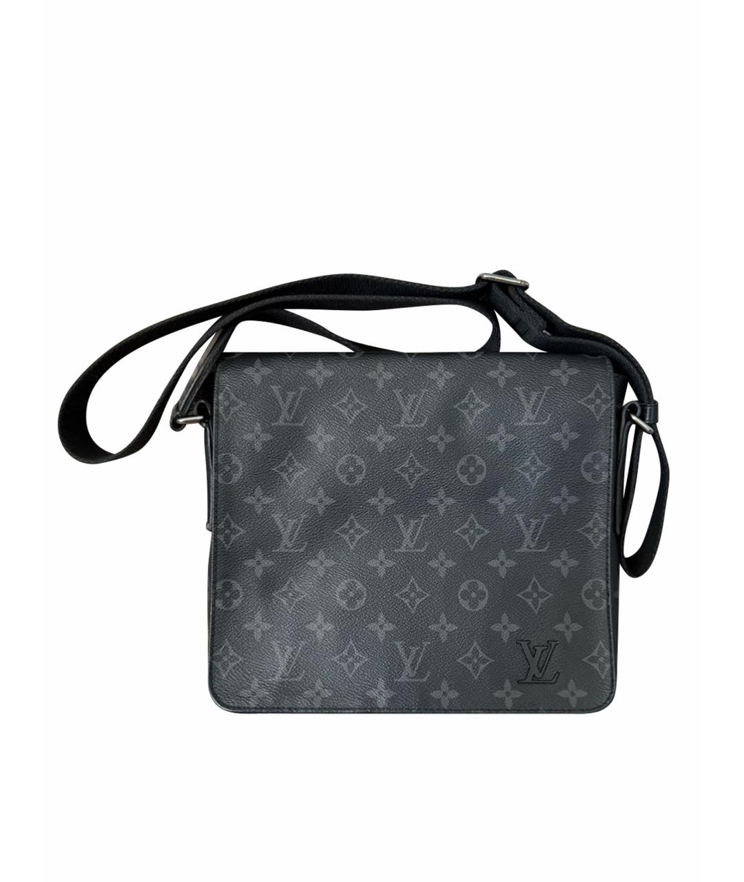 LOUIS VUITTON Черная кожаная сумка на плечо, фото 1