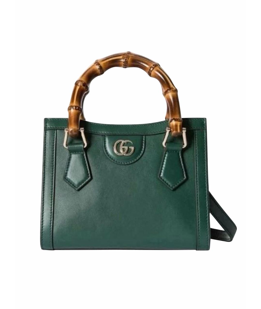 GUCCI Зеленая кожаная сумка с короткими ручками, фото 1