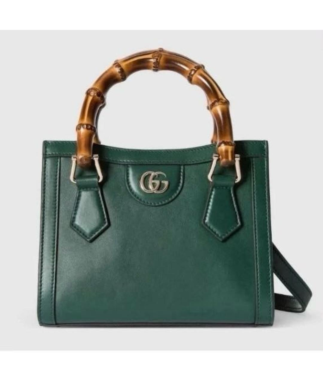 GUCCI Зеленая кожаная сумка с короткими ручками, фото 7