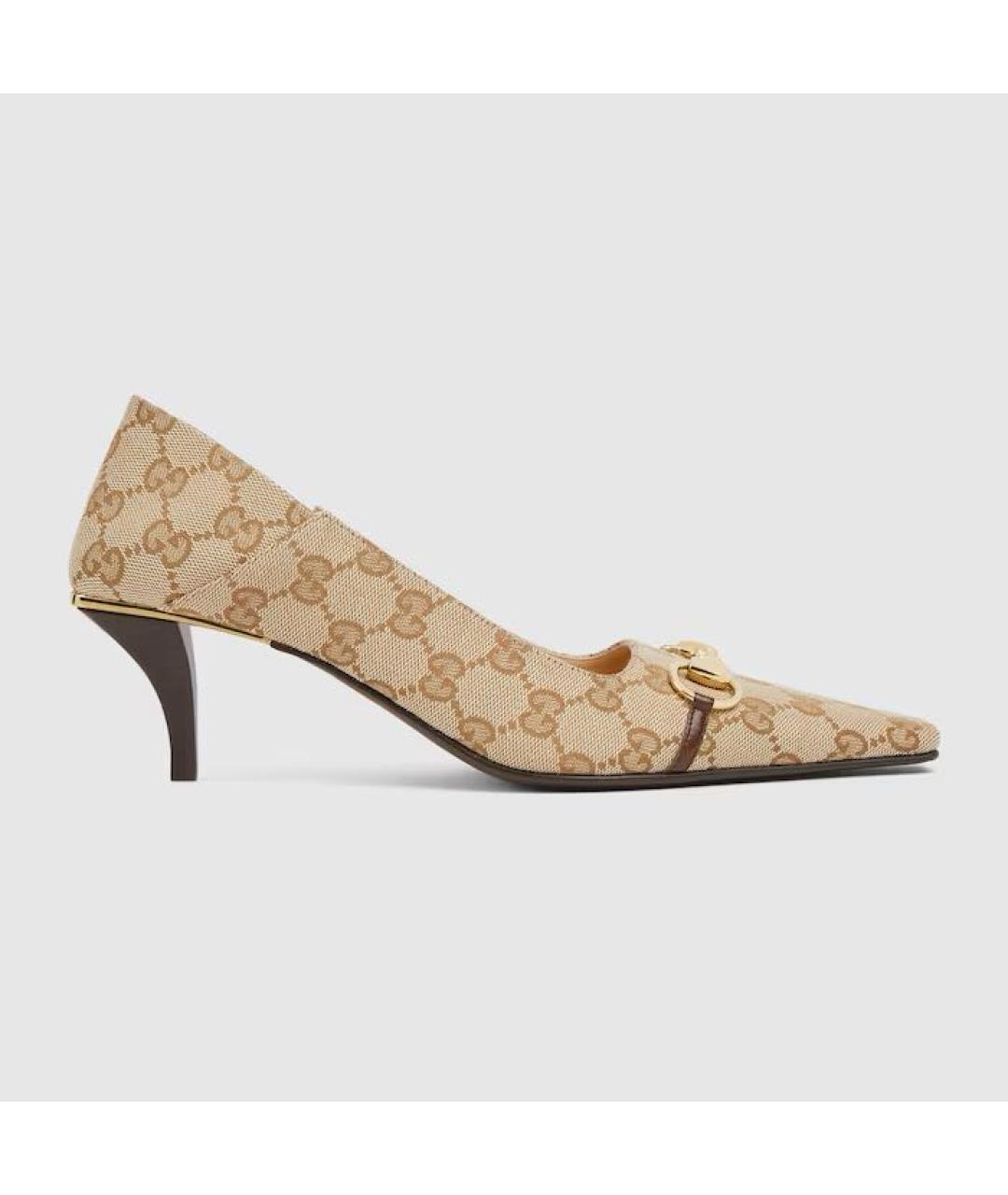GUCCI Бежевые кожаные туфли, фото 8