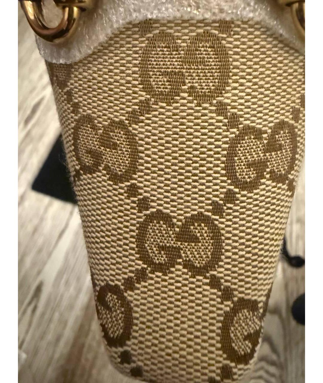 GUCCI Бежевые кожаные туфли, фото 6