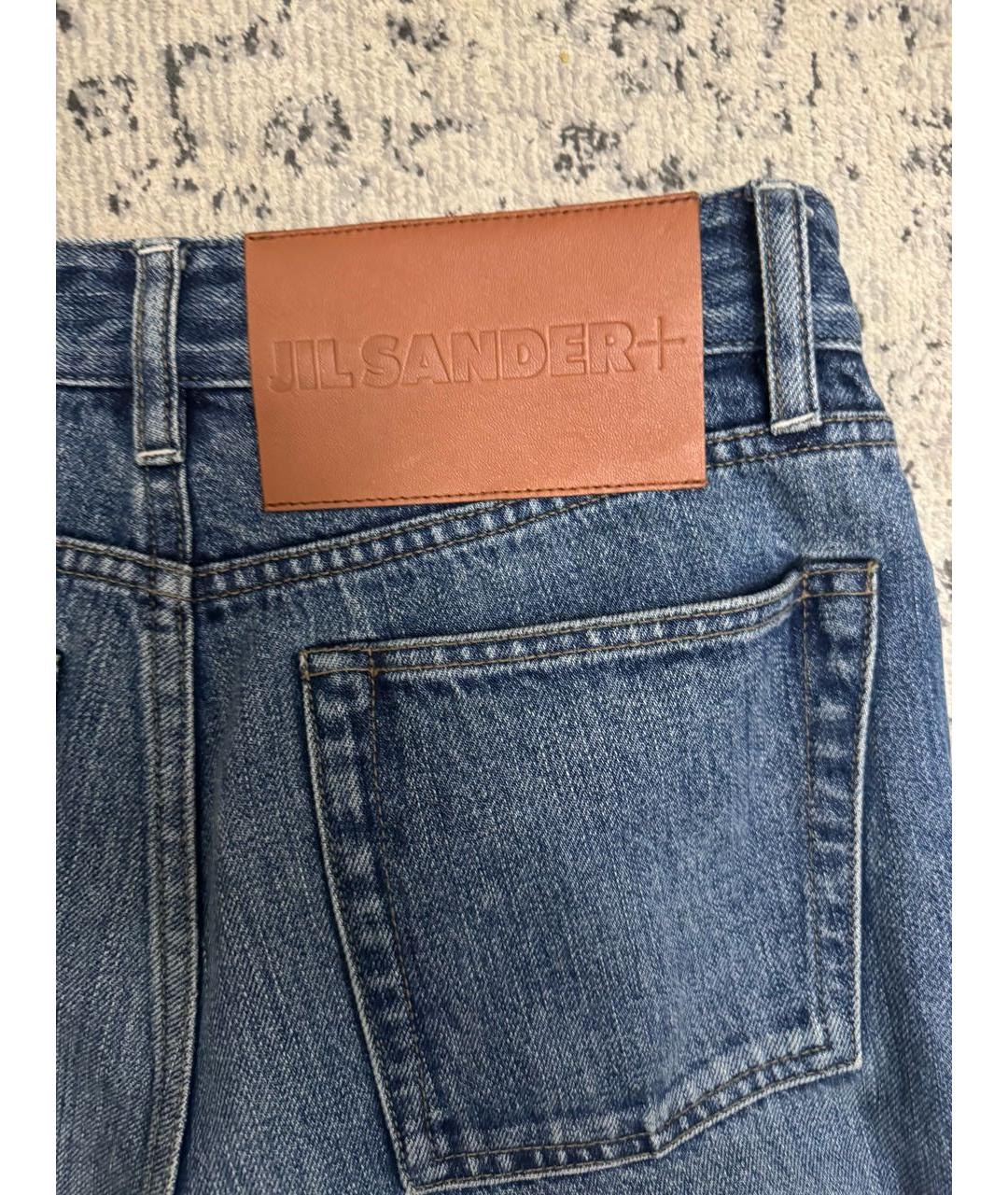 JIL SANDER Синие хлопковые прямые джинсы, фото 3