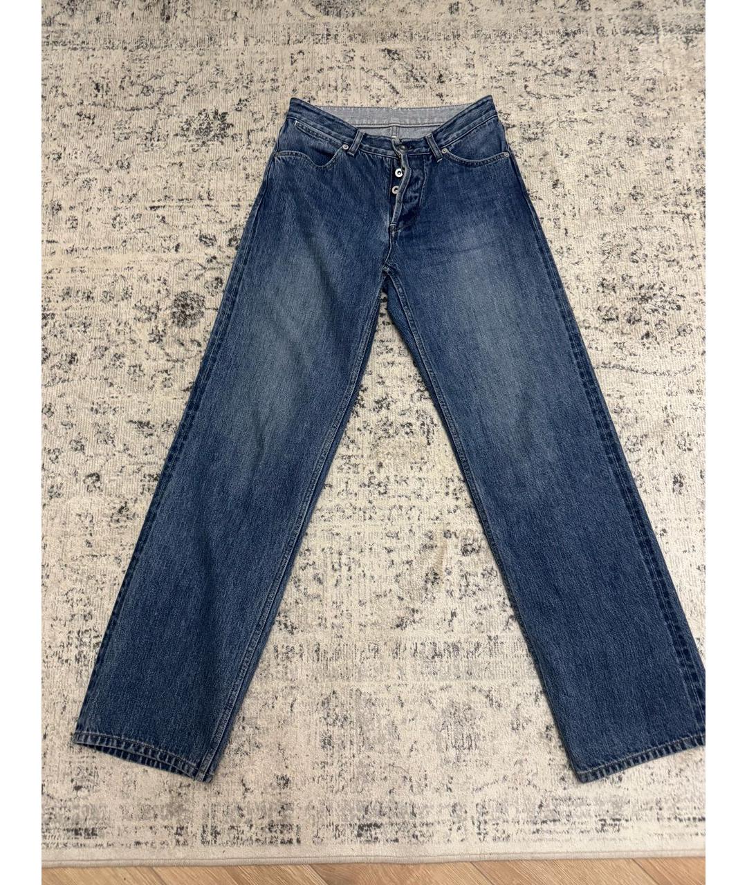 JIL SANDER Синие хлопковые прямые джинсы, фото 5