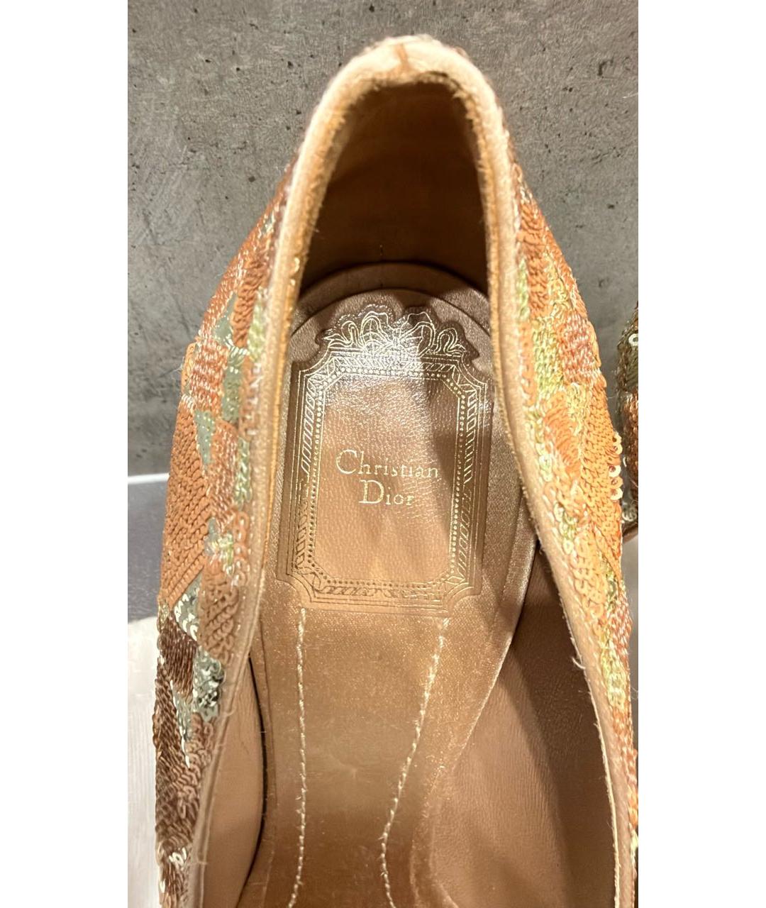 CHRISTIAN DIOR Золотые туфли, фото 6