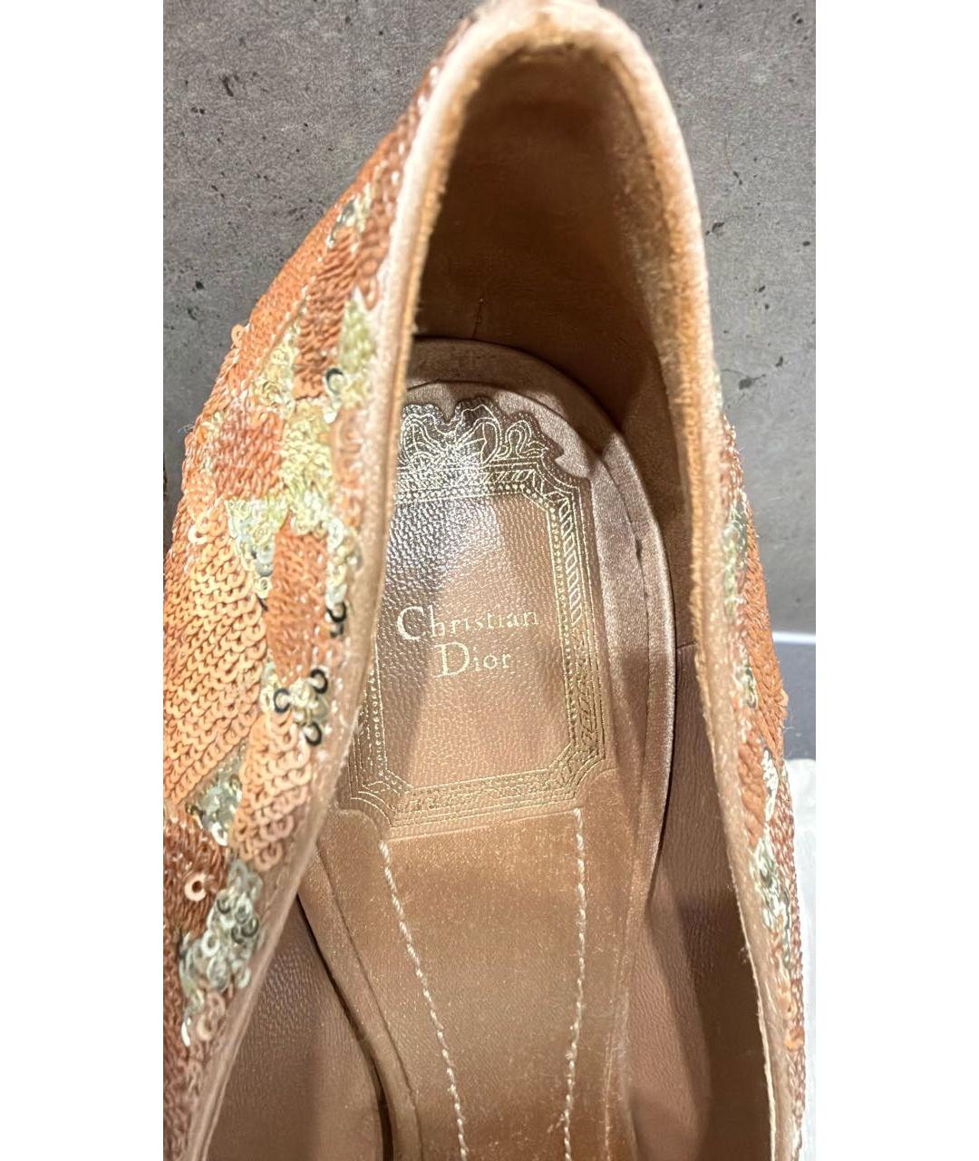 CHRISTIAN DIOR Золотые туфли, фото 7