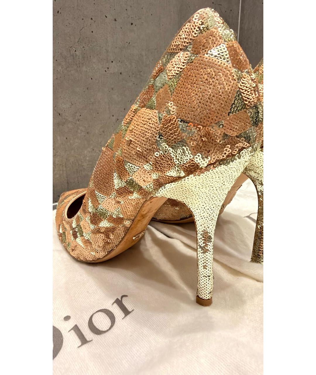 CHRISTIAN DIOR Золотые туфли, фото 4