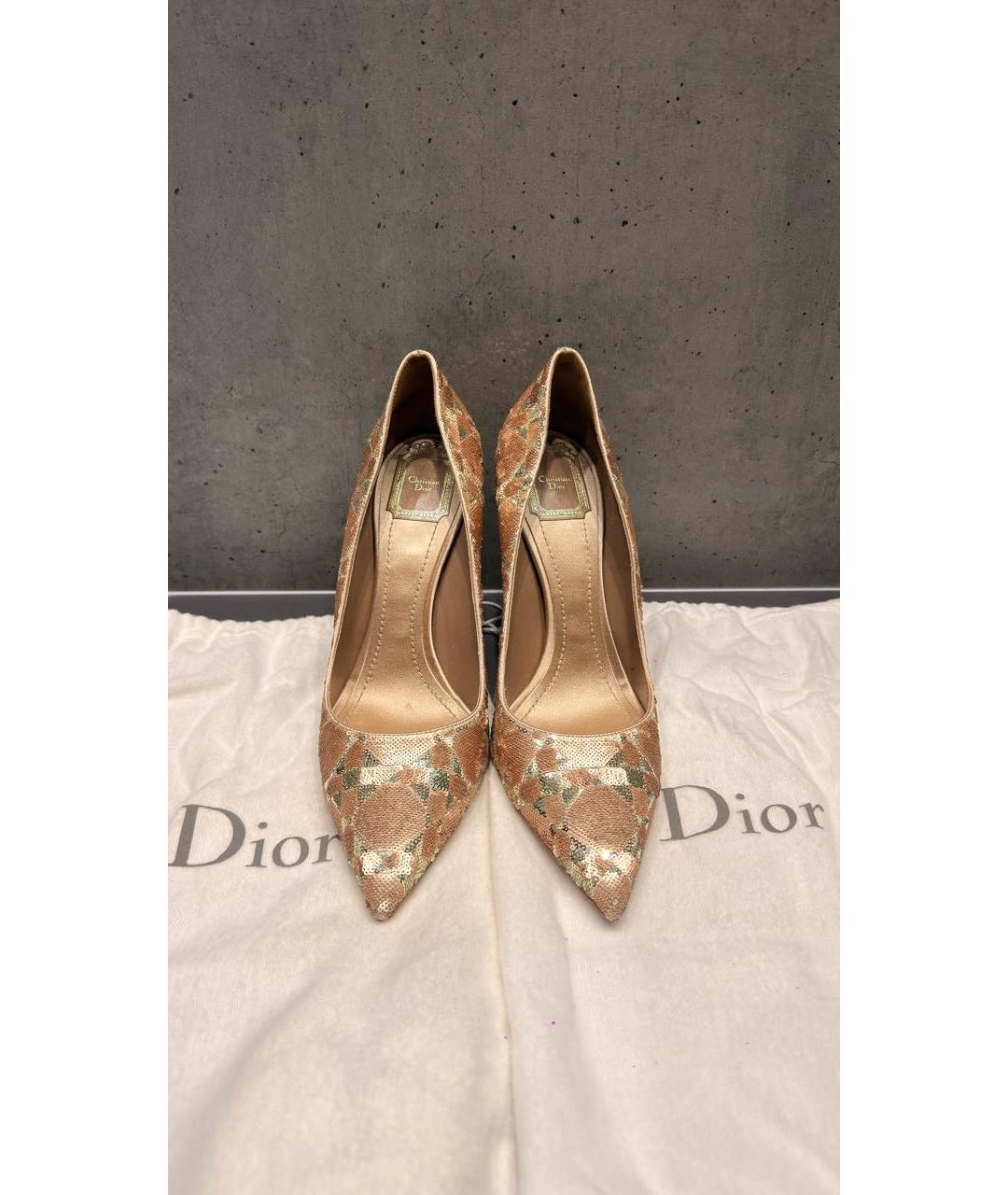 CHRISTIAN DIOR Золотые туфли, фото 2