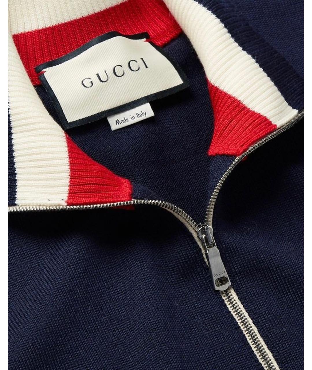 GUCCI Темно-синий шерстяной кардиган, фото 7