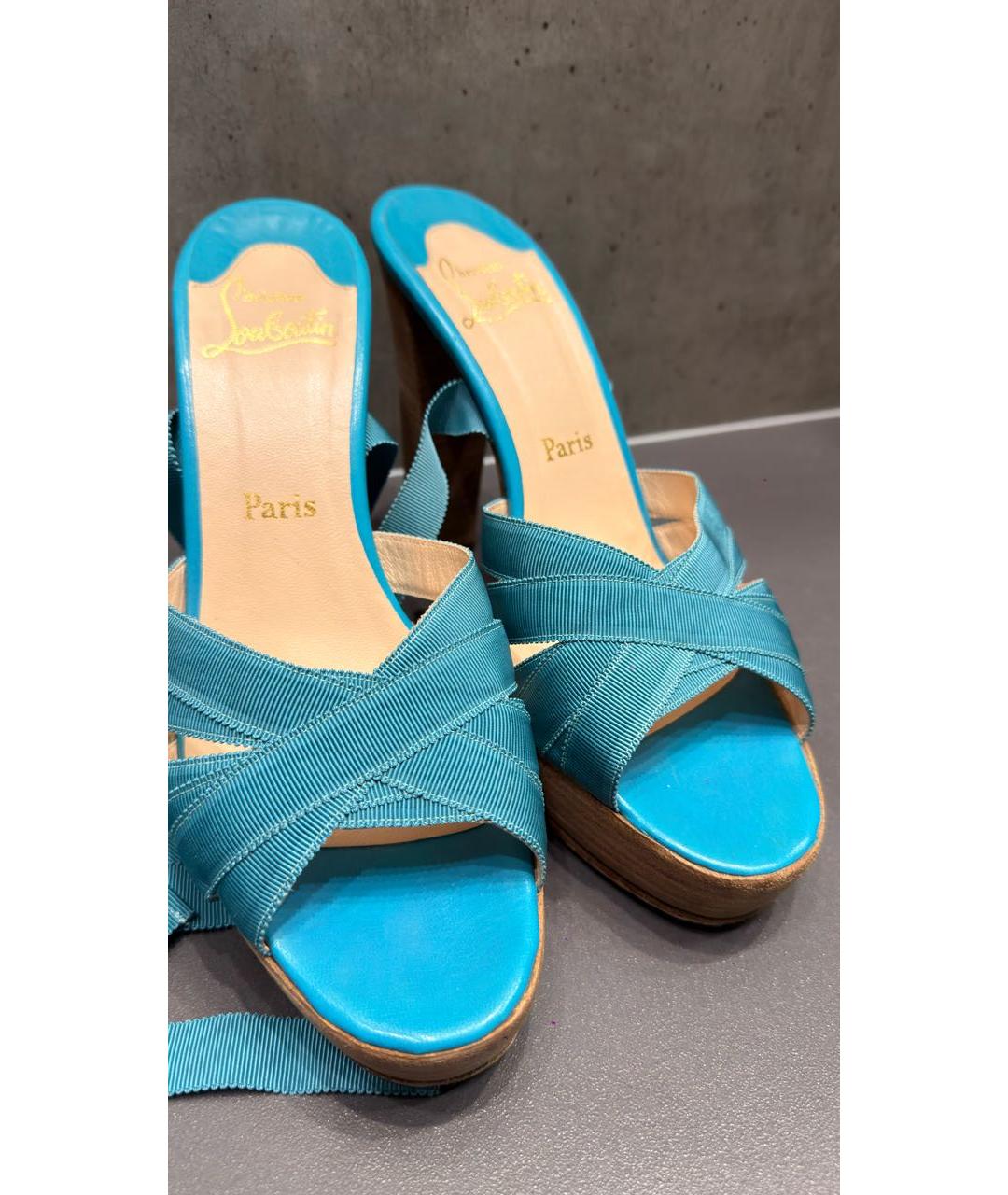 CHRISTIAN LOUBOUTIN Бирюзовые босоножки, фото 2