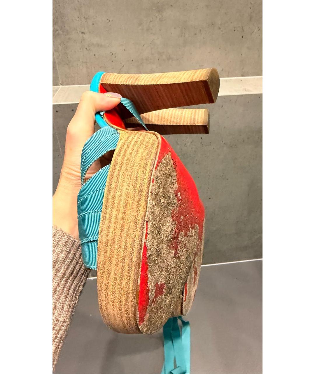 CHRISTIAN LOUBOUTIN Бирюзовые босоножки, фото 6