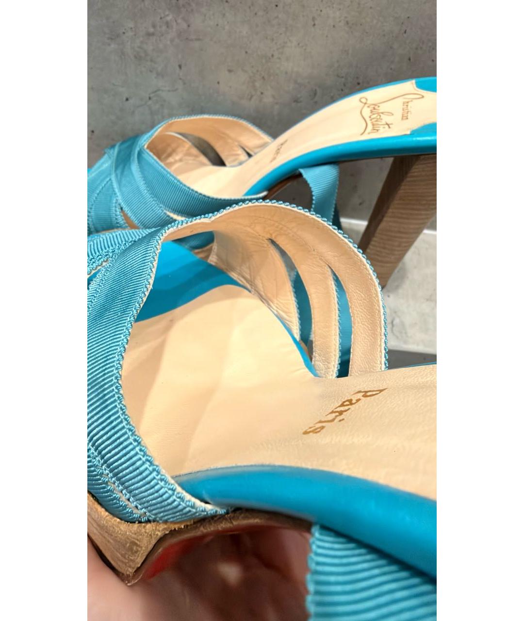 CHRISTIAN LOUBOUTIN Бирюзовые босоножки, фото 3