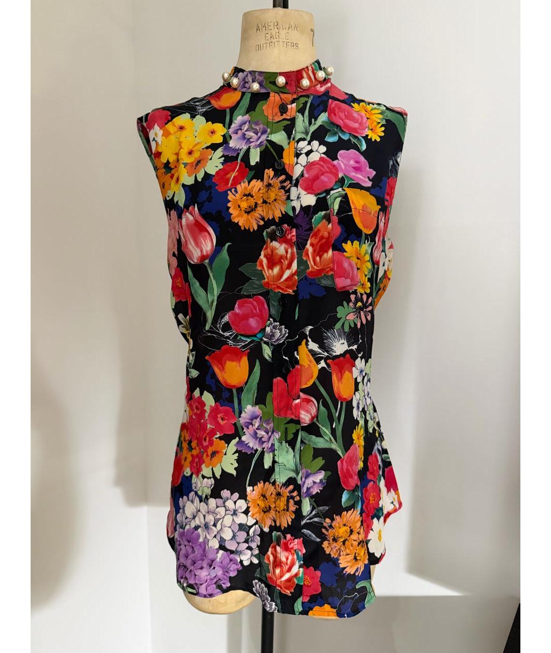 MOSCHINO Мульти шелковая блузы, фото 9