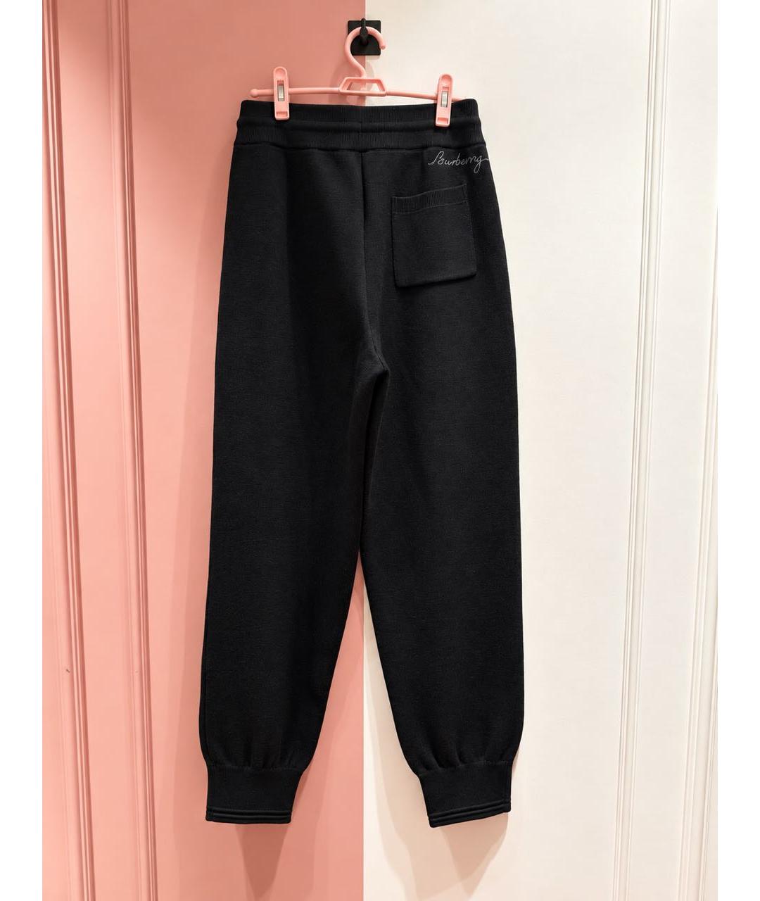 BURBERRY Черные шерстяные спортивные брюки и шорты, фото 2