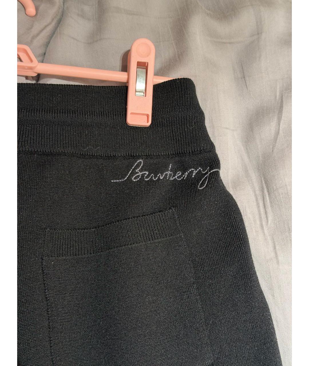 BURBERRY Черные шерстяные спортивные брюки и шорты, фото 3