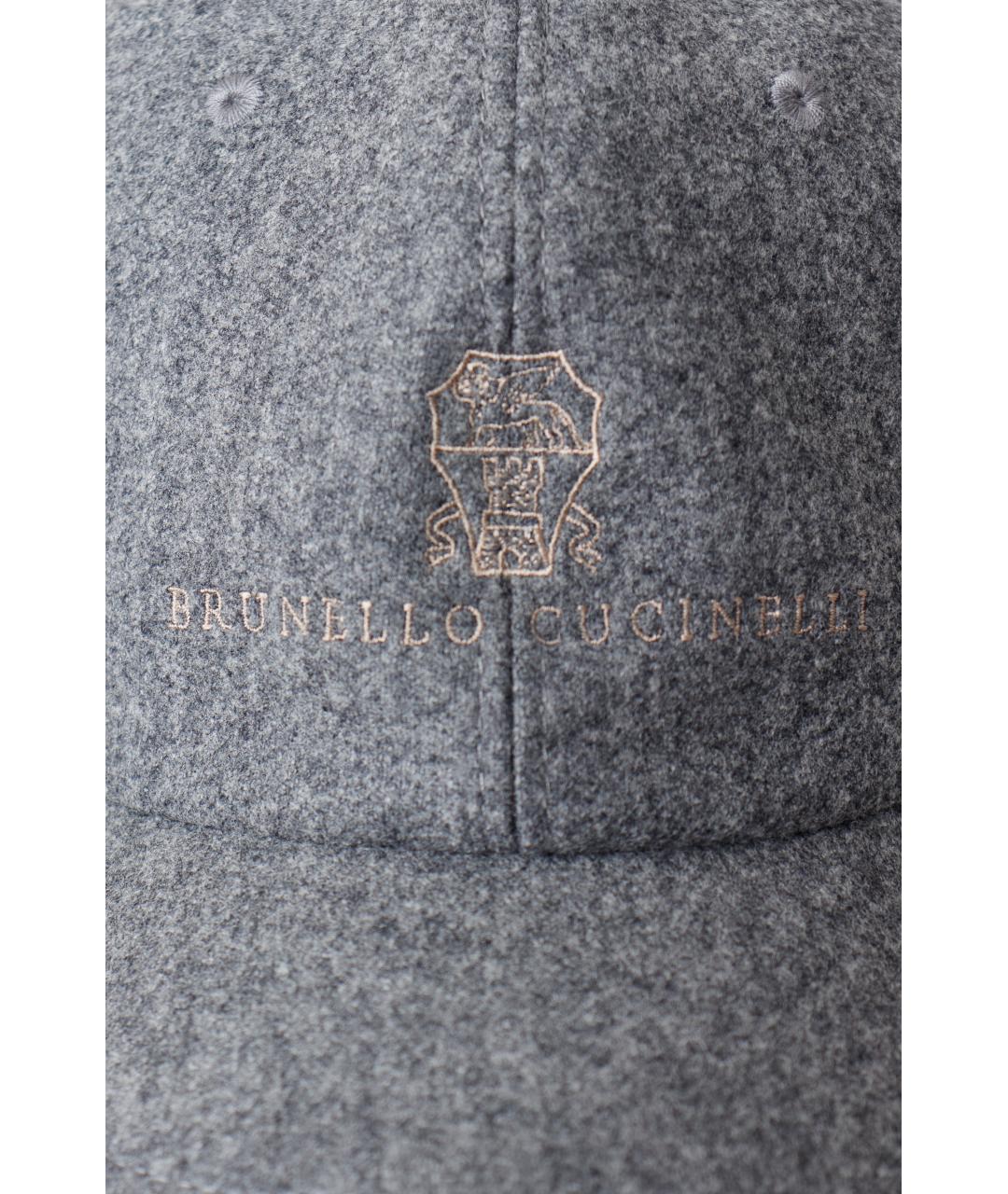 BRUNELLO CUCINELLI Серая шерстяная кепка/бейсболка, фото 4