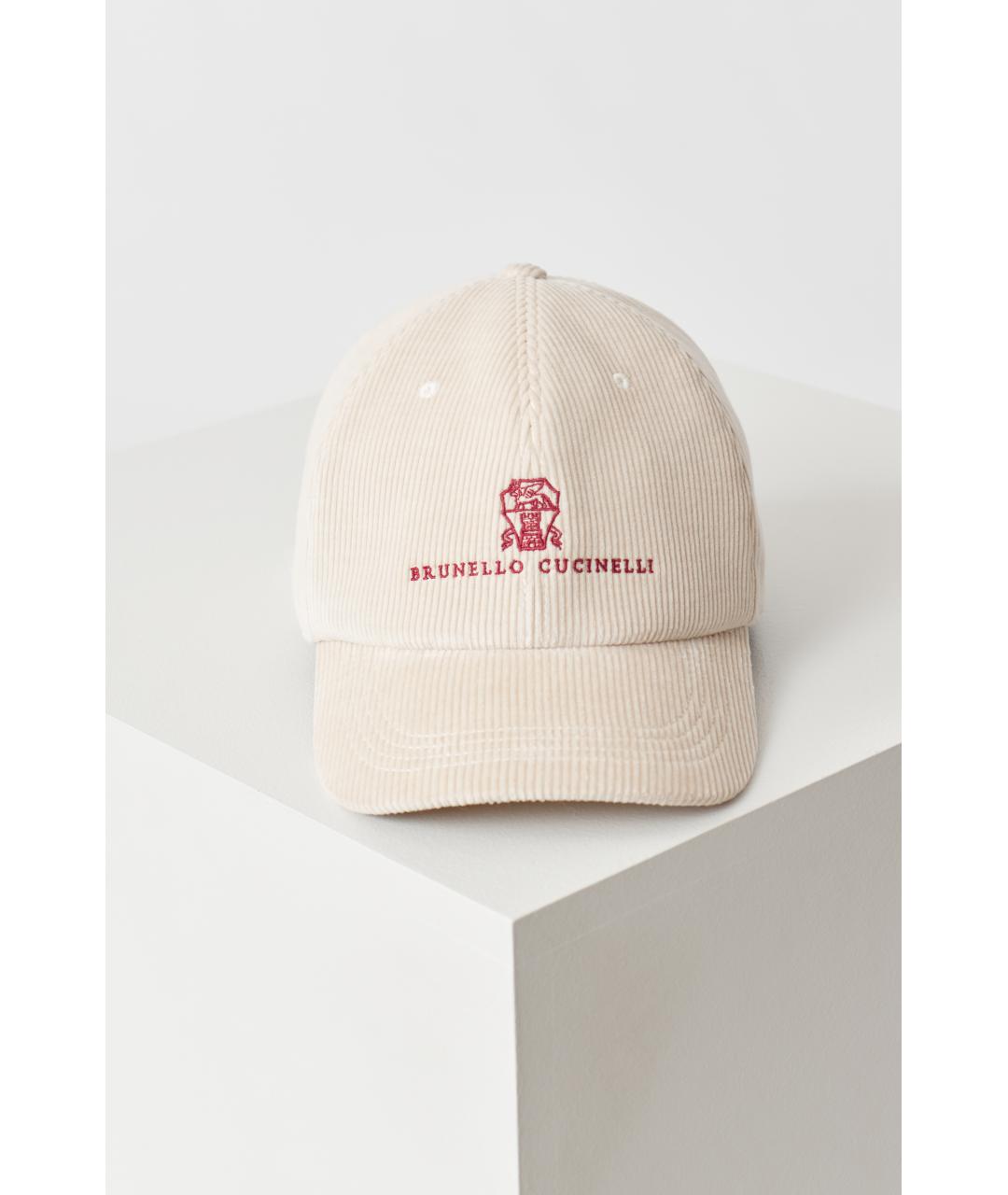 BRUNELLO CUCINELLI Бежевая хлопковая кепка/бейсболка, фото 3