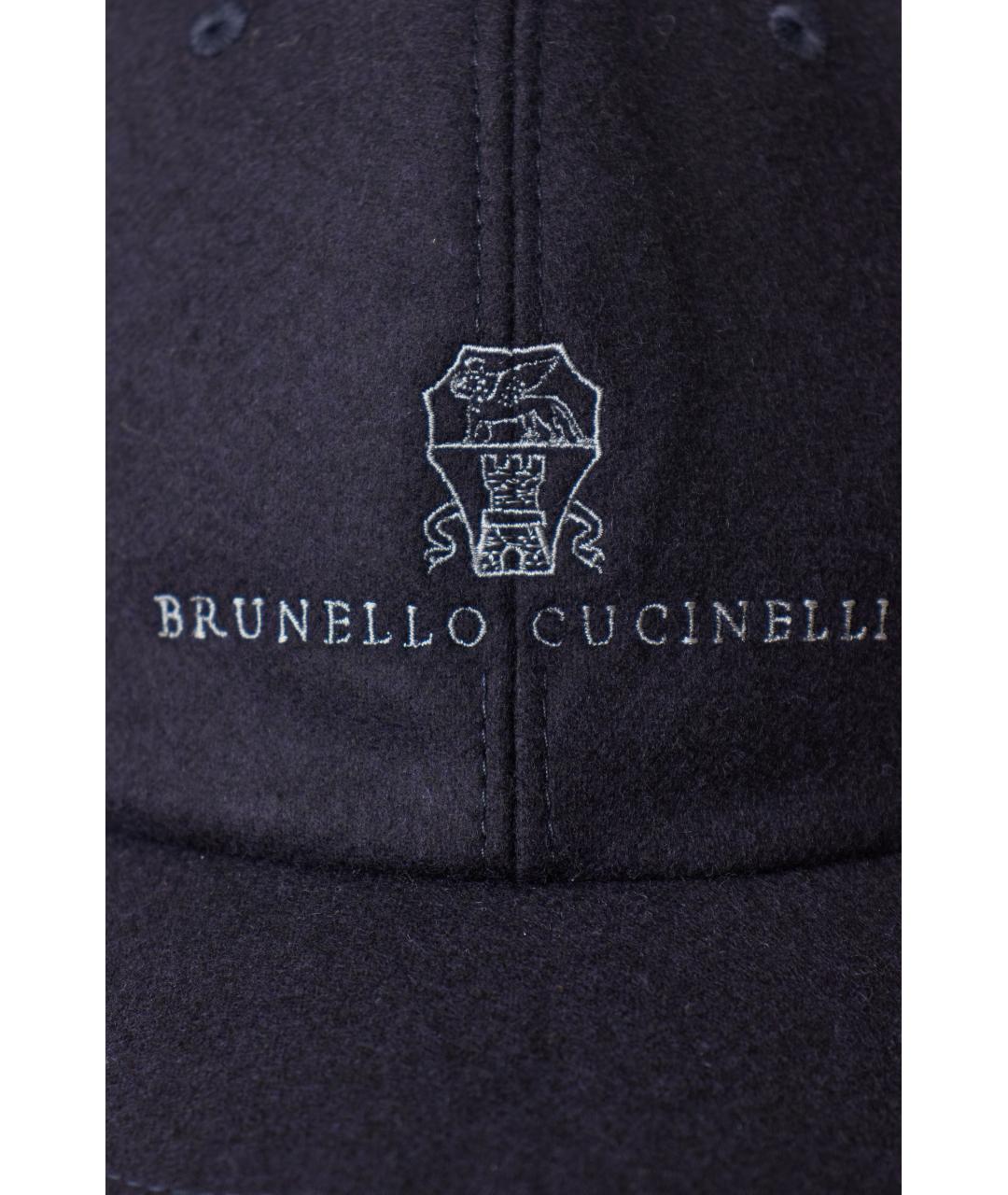 BRUNELLO CUCINELLI Темно-синяя шерстяная кепка/бейсболка, фото 4