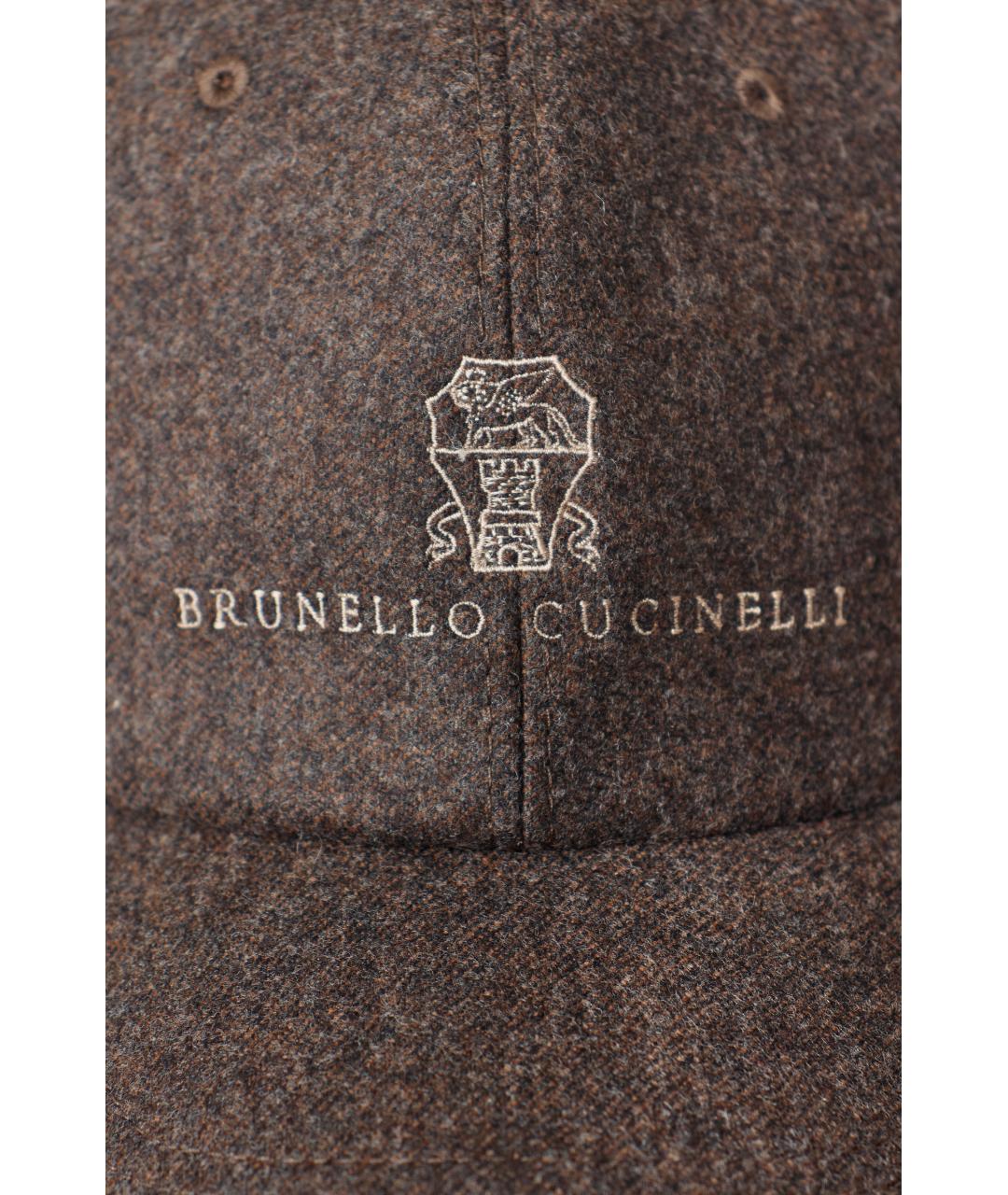BRUNELLO CUCINELLI Коричневая шерстяная кепка/бейсболка, фото 4