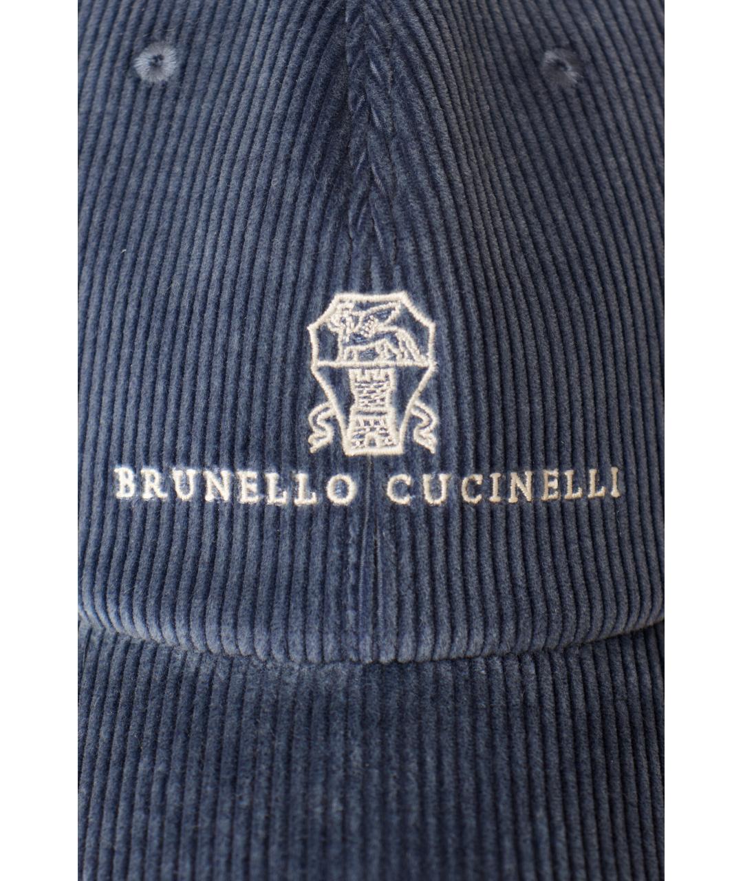 BRUNELLO CUCINELLI Темно-синяя хлопковая кепка/бейсболка, фото 4