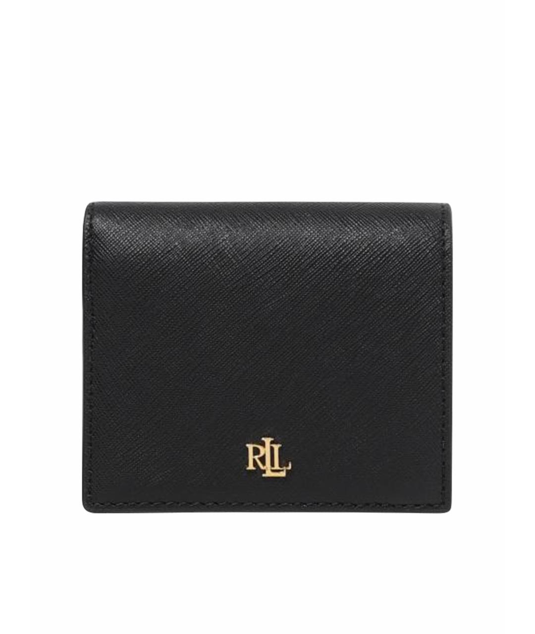 RALPH LAUREN Черный кожаный кошелек, фото 1