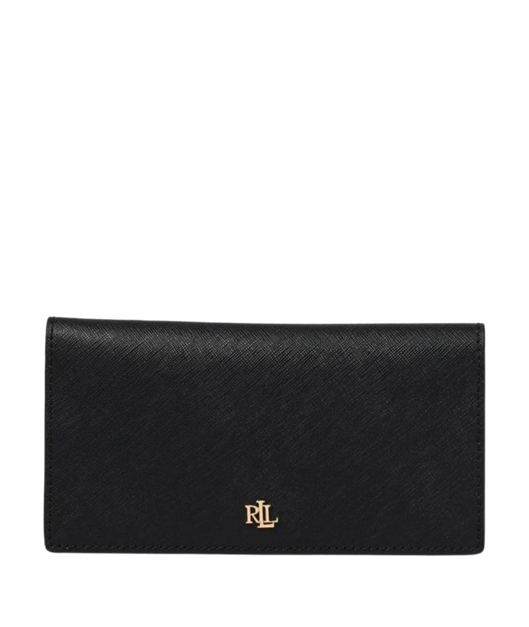 RALPH LAUREN Черный кожаный кошелек, фото 1