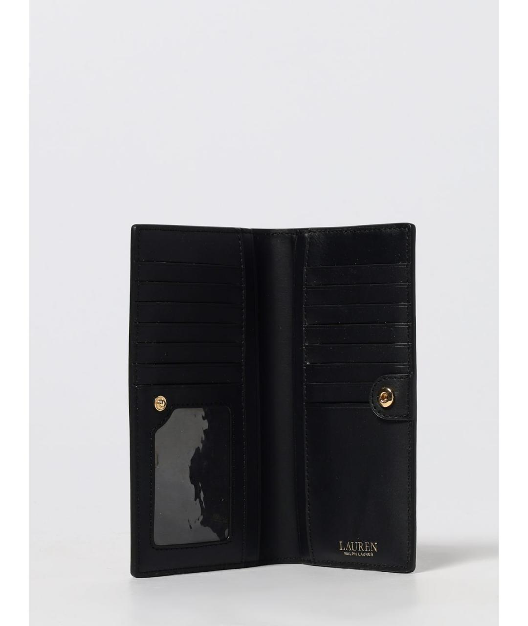 RALPH LAUREN Черный кожаный кошелек, фото 2