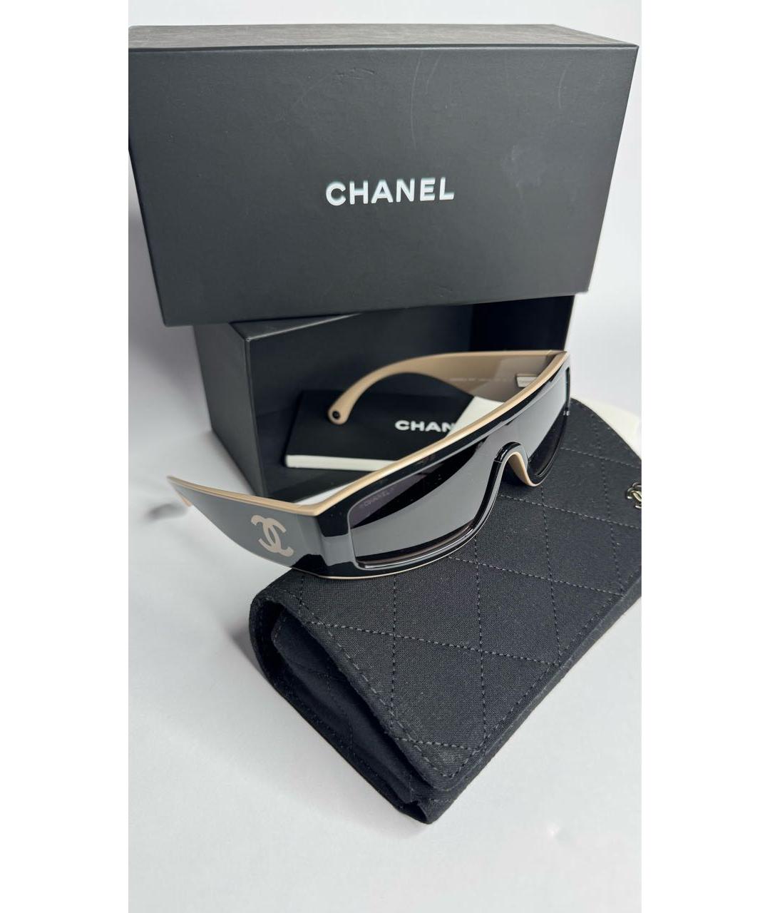 CHANEL Бежевые пластиковые солнцезащитные очки, фото 4