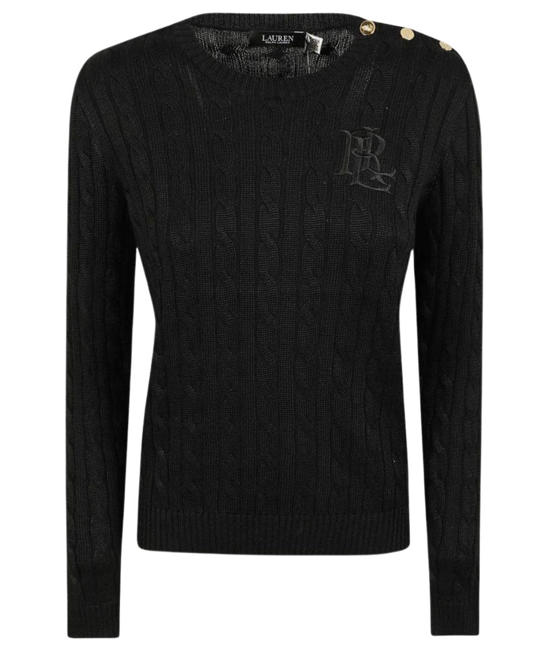RALPH LAUREN Черный хлопковый джемпер / свитер, фото 1