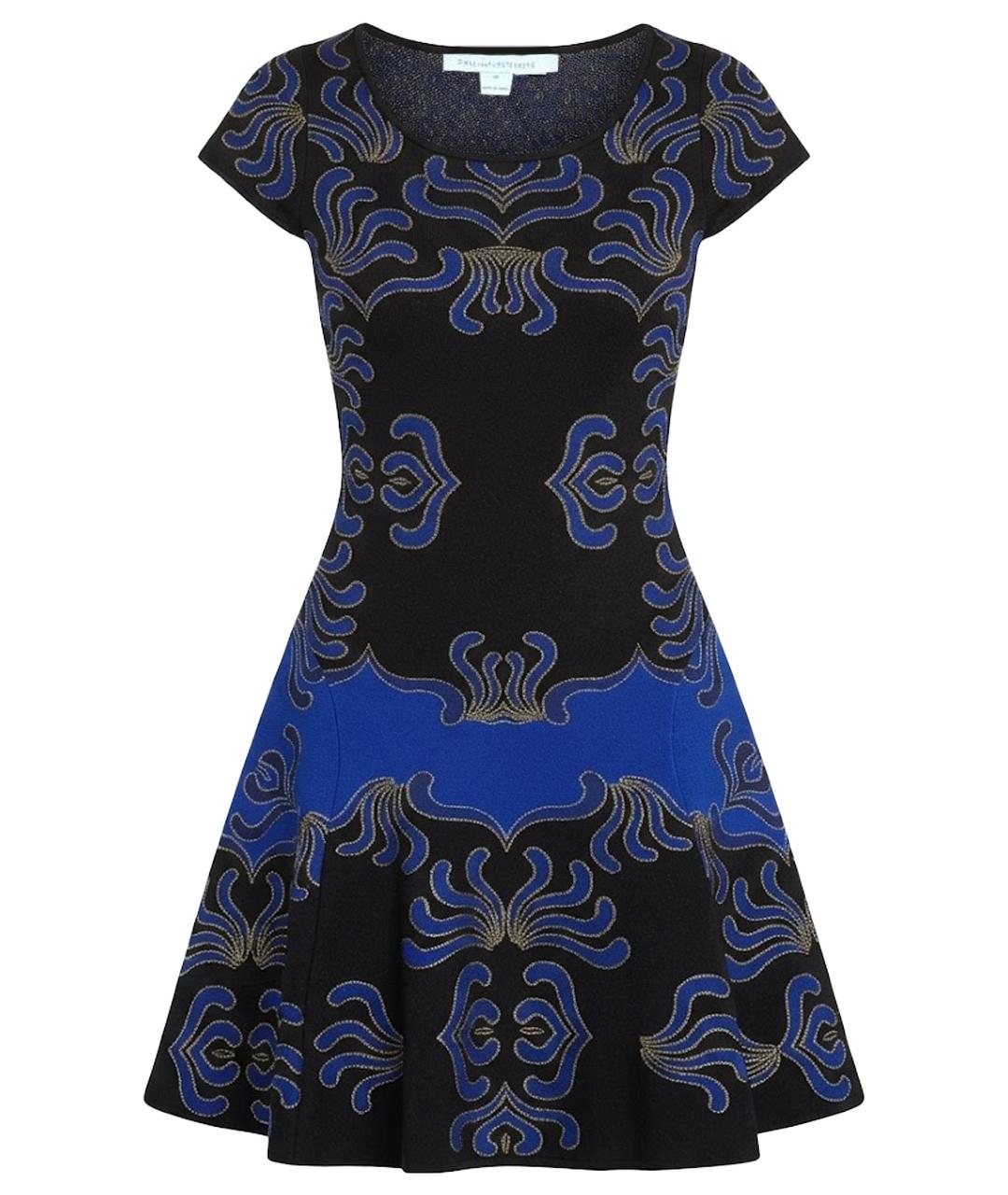 DIANE VON FURSTENBERG Черное вискозное коктейльное платье, фото 1