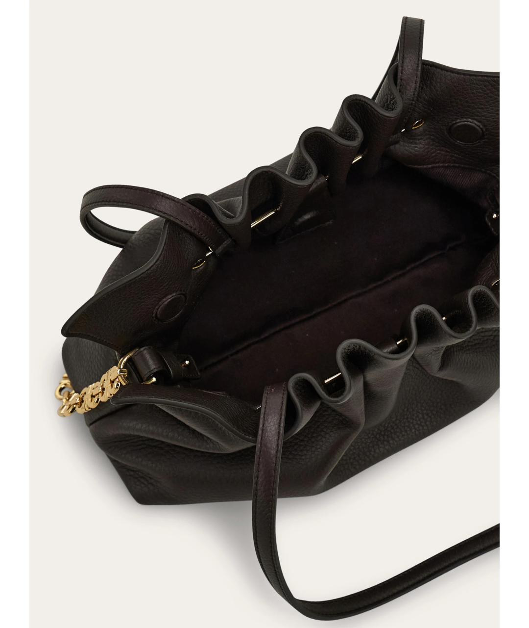 FERRAGAMO Коричневая кожаная сумка тоут, фото 5