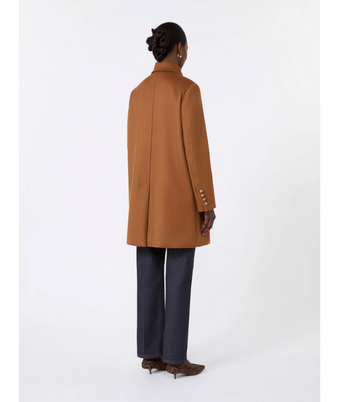 MAX MARA Коричневое шерстяное пальто, фото 4