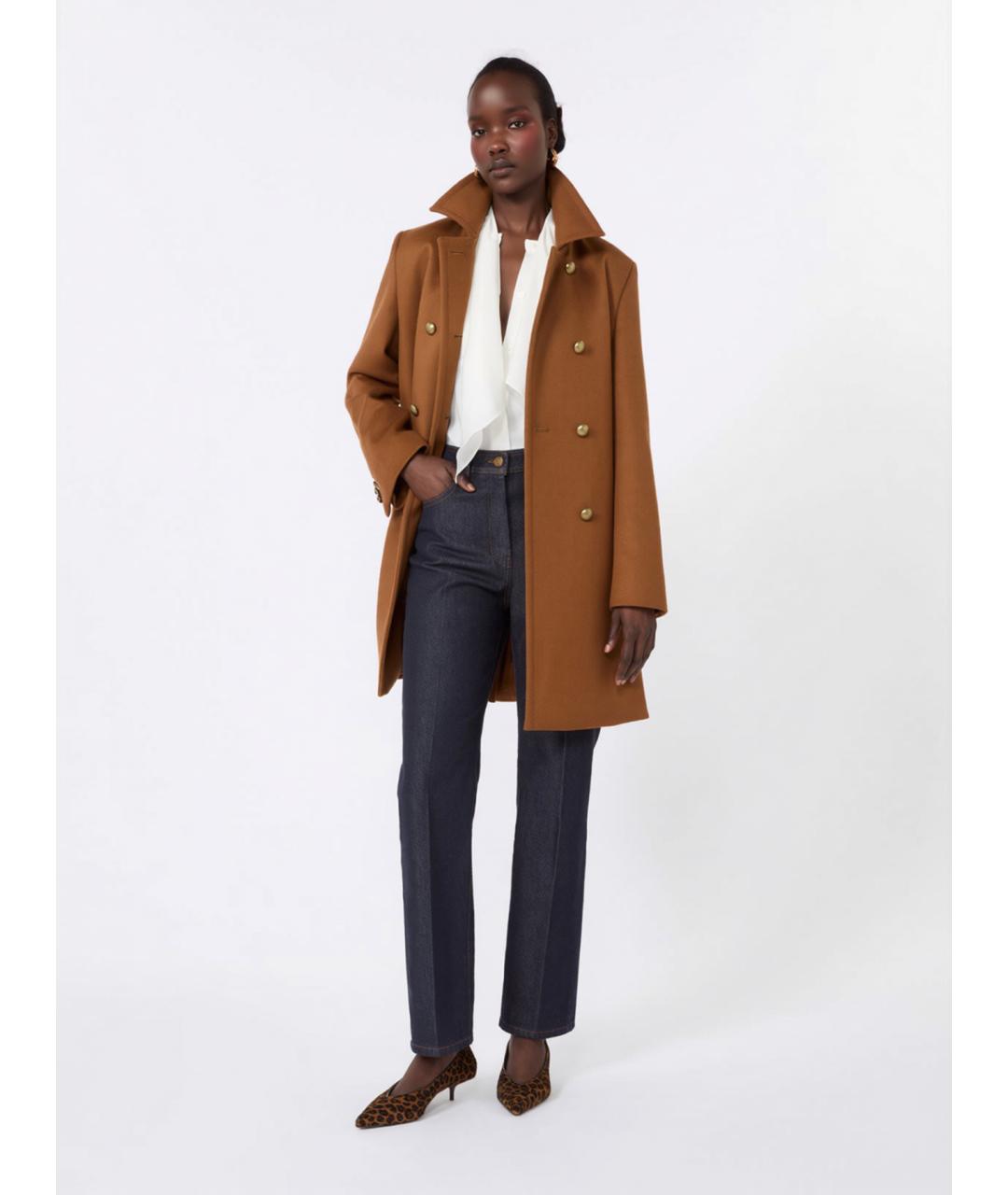 MAX MARA Коричневое шерстяное пальто, фото 2