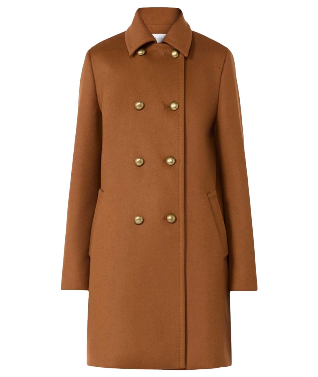 MAX MARA Коричневое шерстяное пальто, фото 1