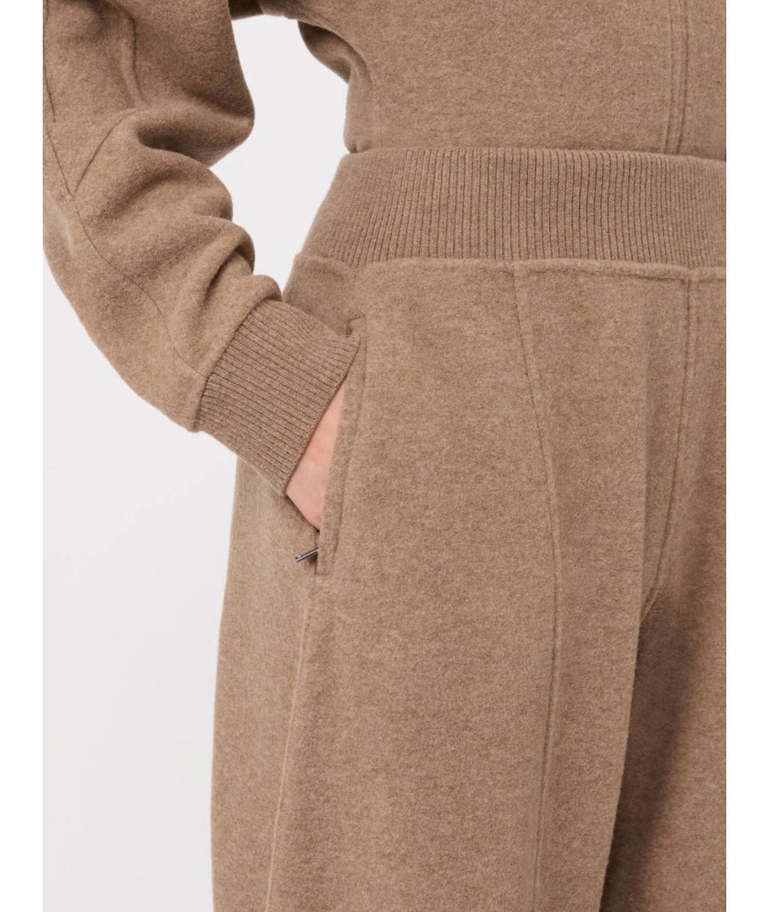 MAX MARA Бежевые шерстяные прямые брюки, фото 5
