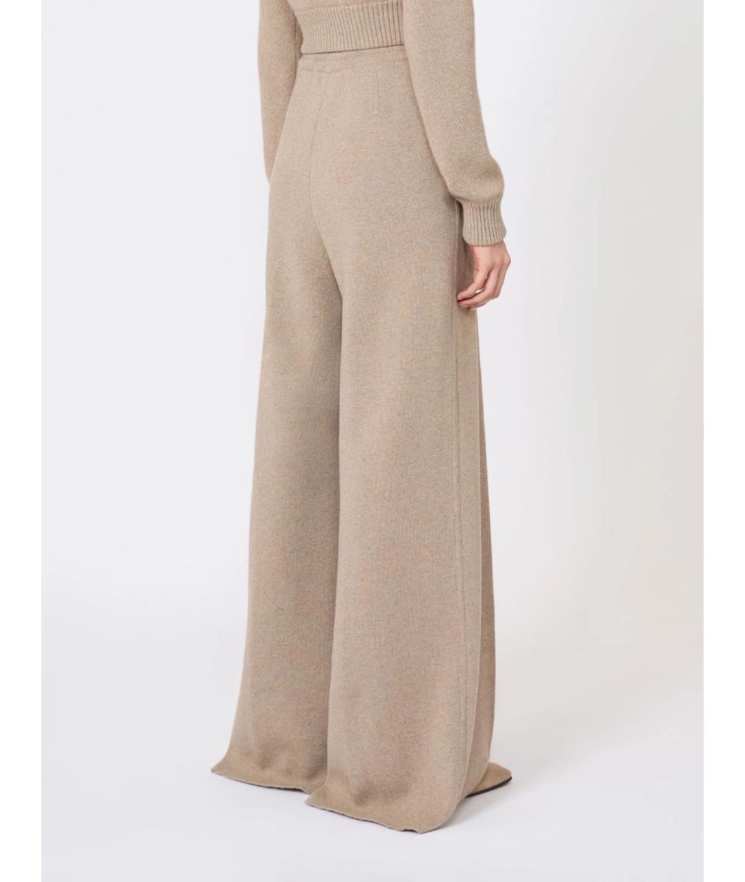 MAX MARA Бежевые шерстяные брюки широкие, фото 4