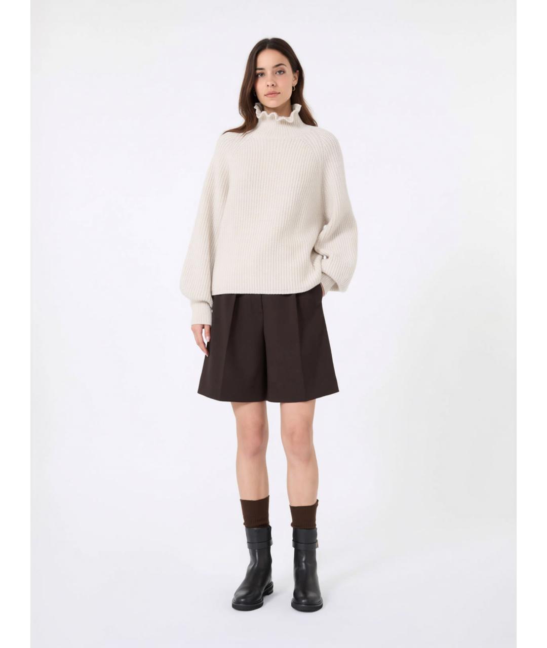 MAX MARA Бежевый шерстяной джемпер / свитер, фото 2
