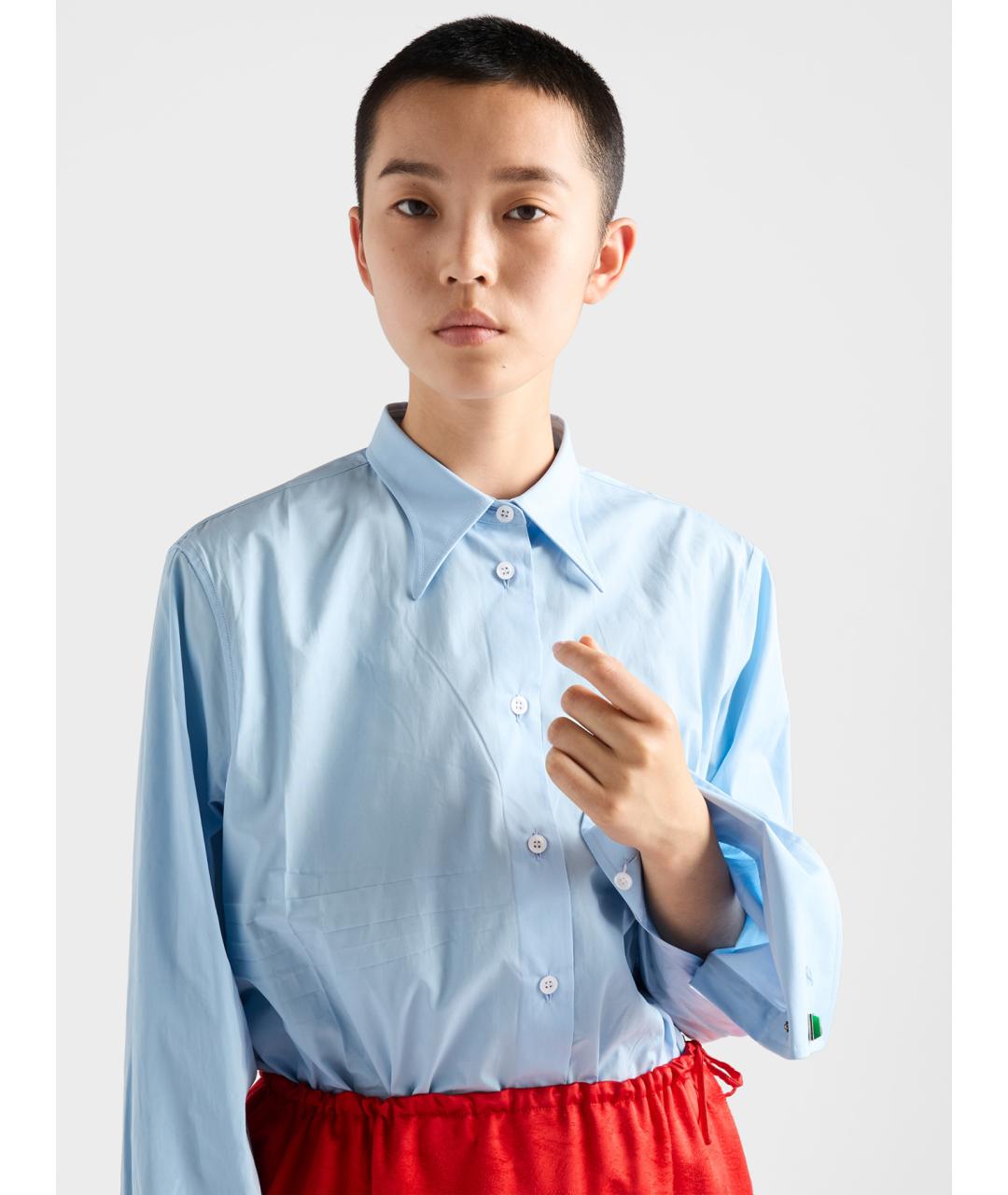 PRADA Синяя хлопковая рубашка, фото 3